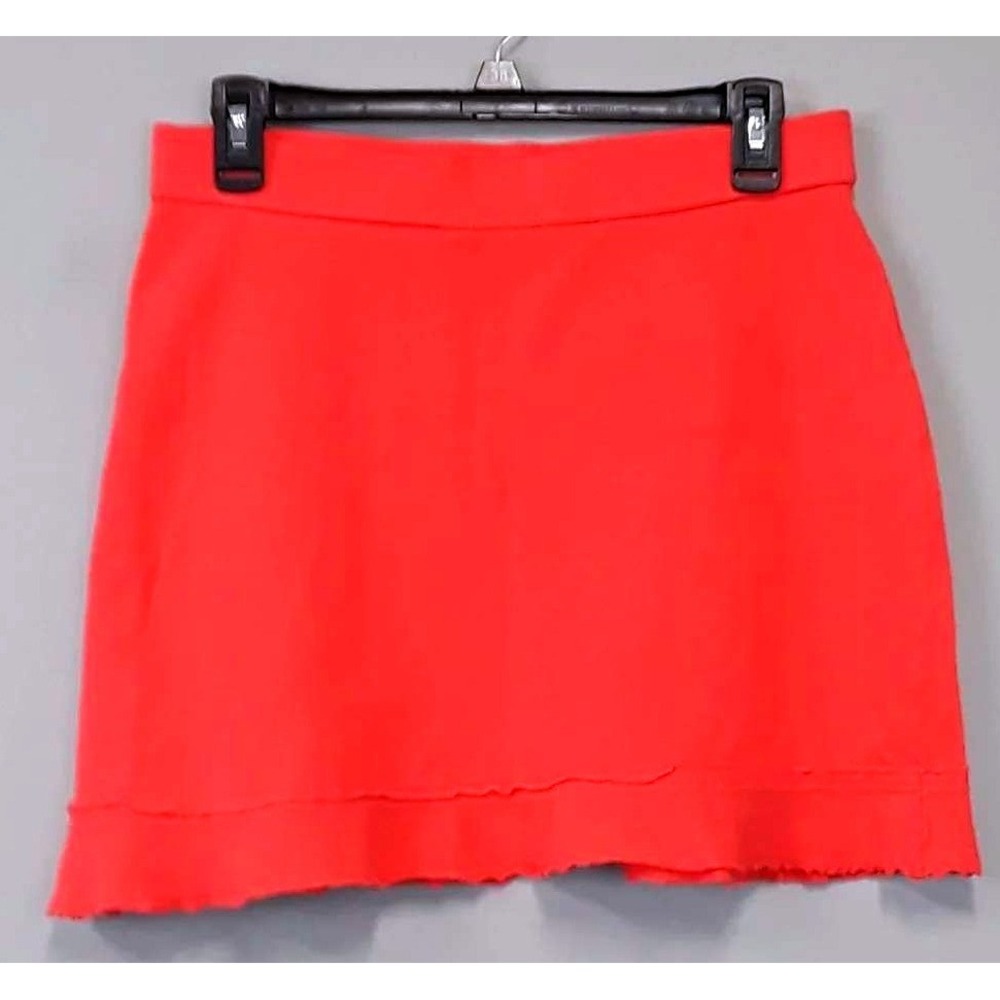 Fresh Produce Mini Skirt Womens Corall Red Ruffle Hem Casual Vacation